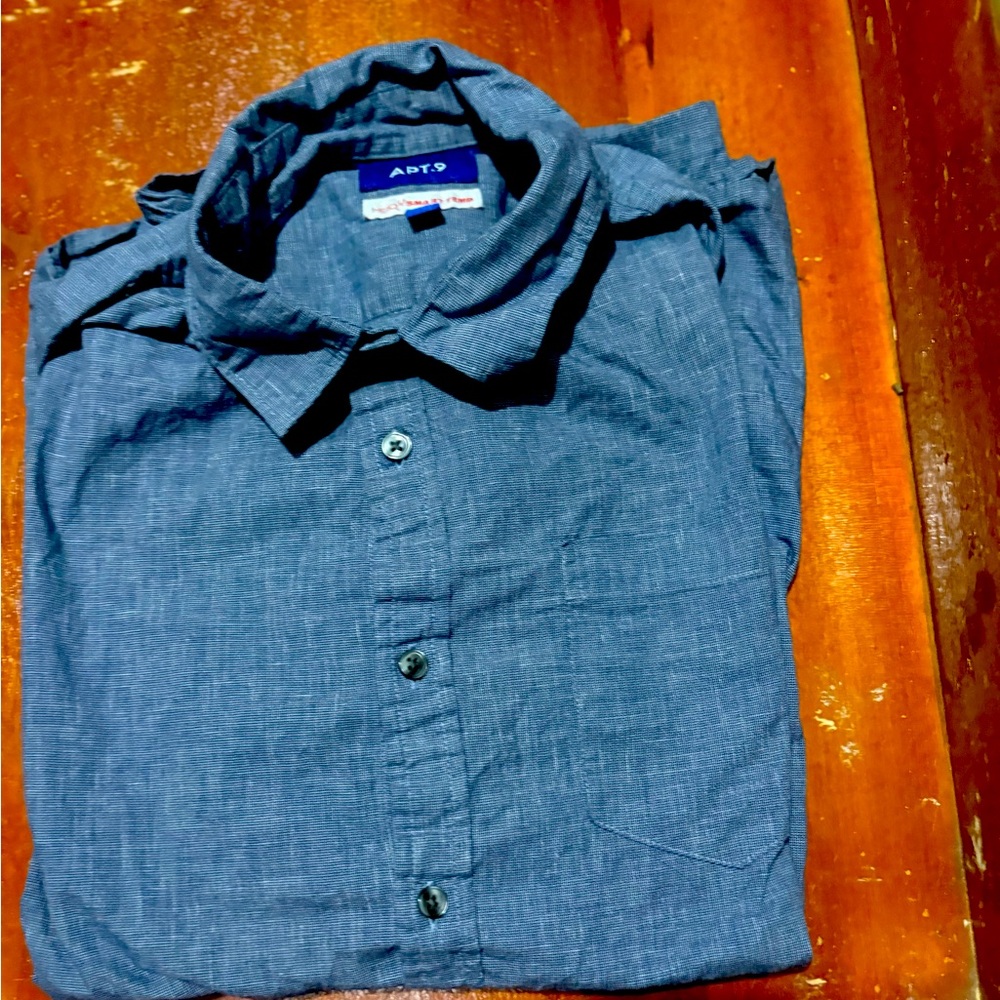 Apt. 9 Men's Casual Gray Button Down Shirt